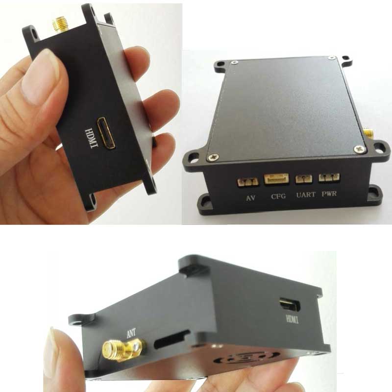 Langaton COFDM-videolähetin HDMI cvbs-tulominimodulaattorimoduuli pitkän matkan fpv uav 905t