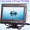 Coche 7 Monitor LCD TFT de pulgadas Entrada de video de 2 canales para cámara de visión trasera TM-7003A