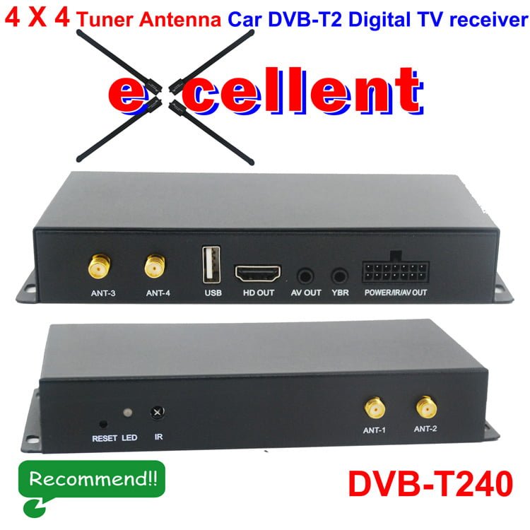 DVB-T240 4 س 4 Siano Tuner Diversity Antenna Car dvb-t2 مستقبل رقمي