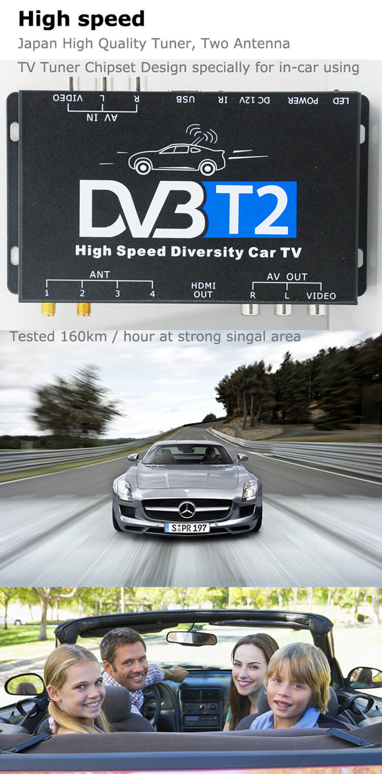 Saksa DVB-T2 H.265 HEVC Codec New Model DVB-T265 auto mobiilin digitaalisen auto DVB-T2 televisiovastaanotin - Kuva 8