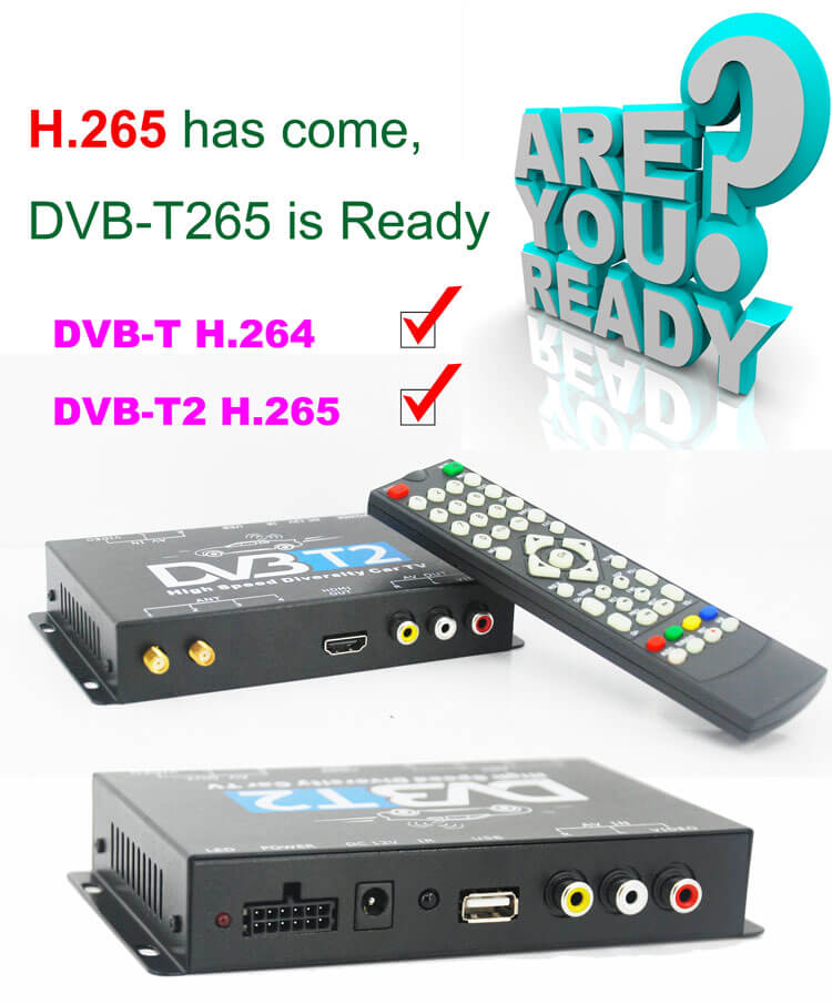 Saksa DVB-T2 H.265 HEVC Codec New Model DVB-T265 auto mobiilin digitaalisen auto DVB-T2 televisiovastaanotin - Kuva 4