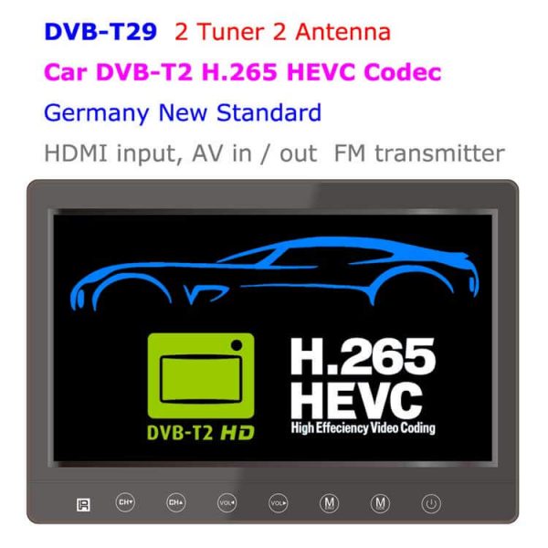 DVB-T29 9 インチポータブルDVB-T2 LCDテレビモニターHD FTA FreenetのH265 HEVCコーデック