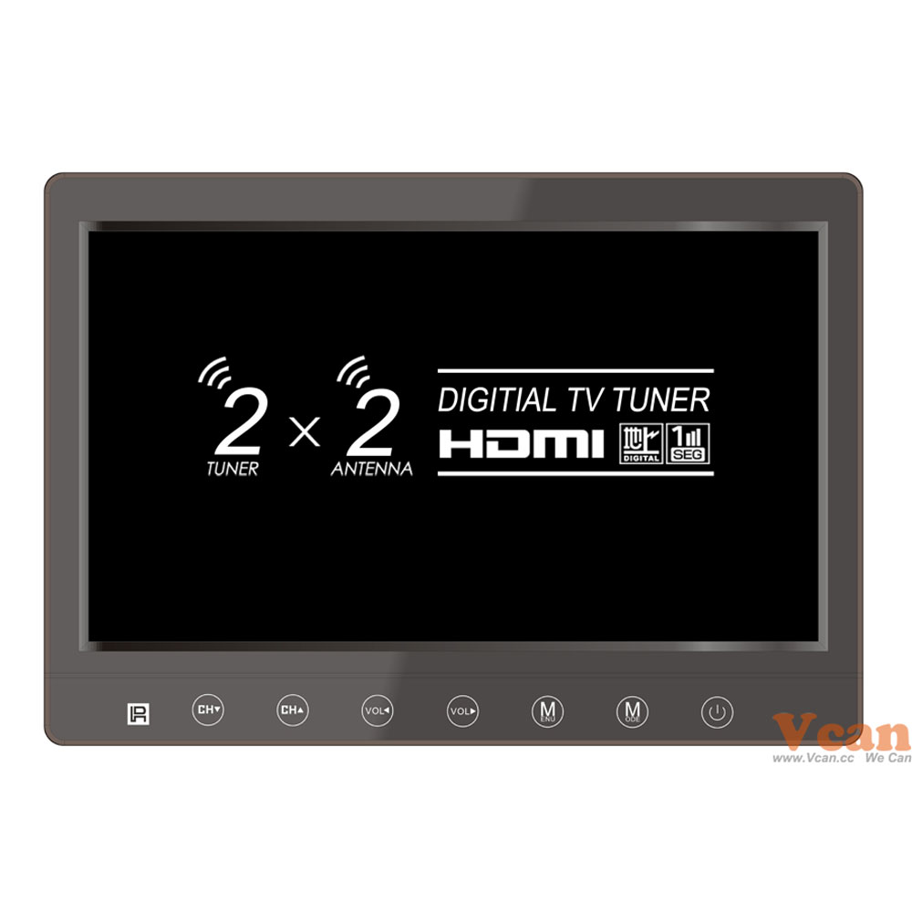 ISDB-T10_2 tuner 2 antenna 10.1 inch full seg digital TV receiver for Japan