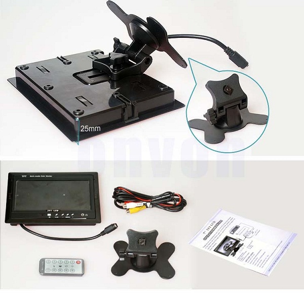 Auto 7 Monitor LCD TFT da pollici Ingresso video 2CH per telecamera posteriore TM-7003A - Immagine 3