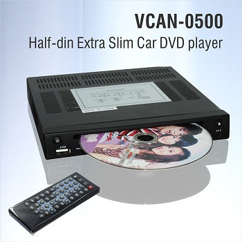 reproductor de DVD mitad Din extra delgado para el uso del coche 0.5 de 1/2 VCAN0500
