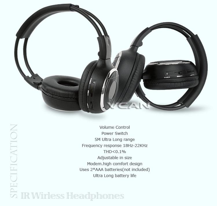 WL-2008 car wireless IR stereo TV headphone infrared headset