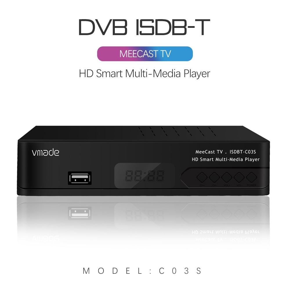 Decodificador digital terrestre ISDB-T sintonizador de TV decodificador totalmente HD 1080P H.264 USB para Brasil Chile Perú