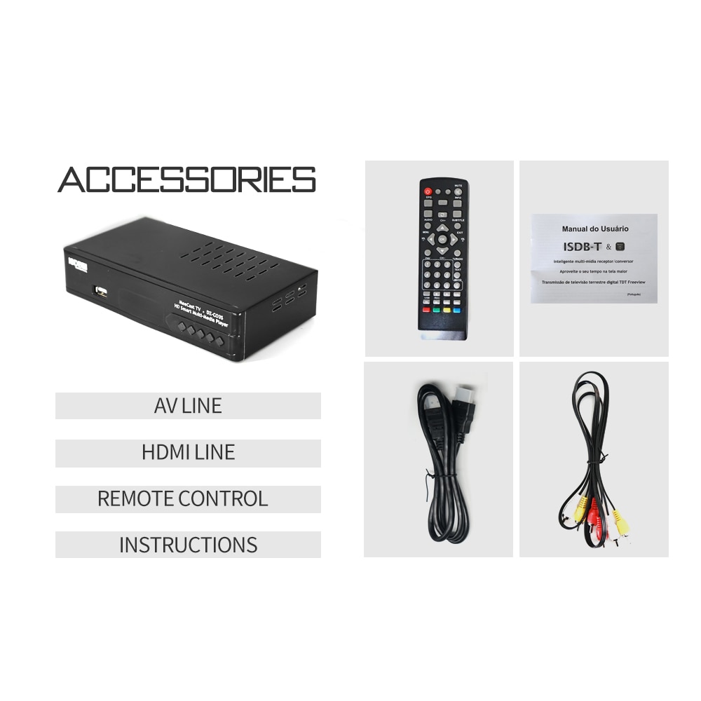 Decodificador digital terrestre ISDB-T sintonizador de TV decodificador totalmente HD 1080P H.264 USB para Brasil Chile Perú - Imagen 5