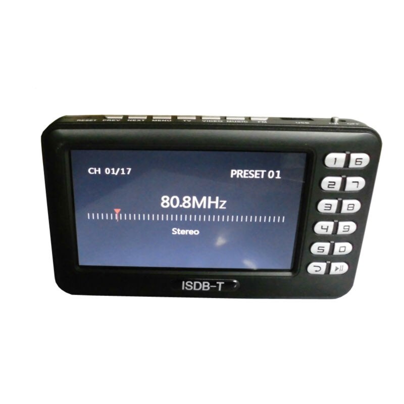 Mini récepteur TV ISDBT avec 4.3 Écran LCD pouces pour prise en charge ISDB-T Carte TF USB Vidéo FM Boîte de lecteur de télévision numérique - Image 2
