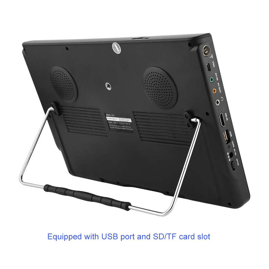 LEADSTAR 12 인치 HD 휴대용 TV ISDB-T USB 디지털 텔레비전 미니 자동차 TV 오디오 비디오 플레이어 지원 MP4 모니터 EU 플러그 - 영상 6