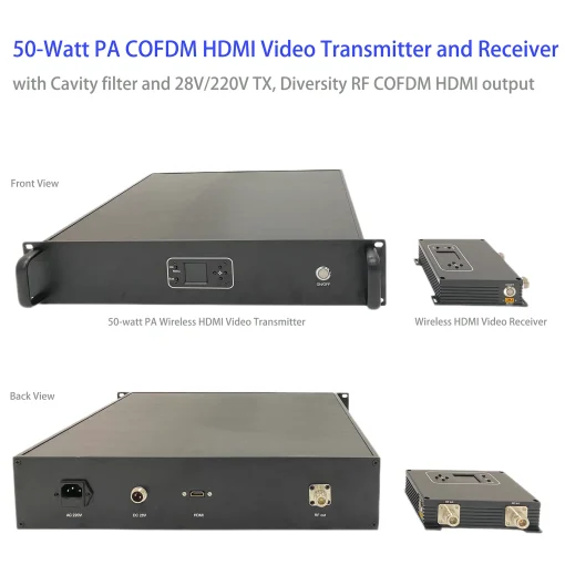 50-Watt PA COFDM HDMI 비디오 송신기 및 수신기 다양성