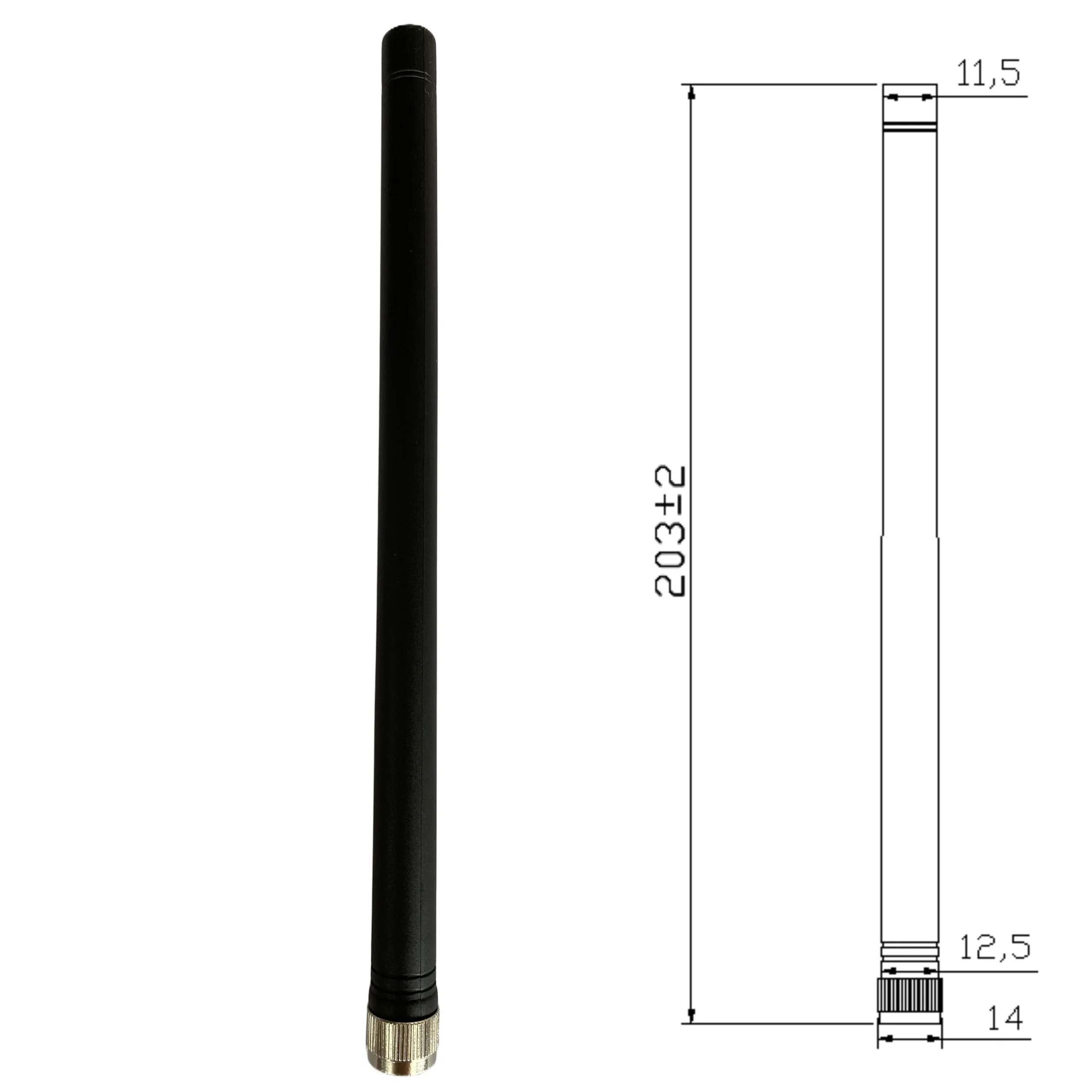 微型橡胶全向天线 1.4G-1.5G 用于双向视频数据收发 20cm