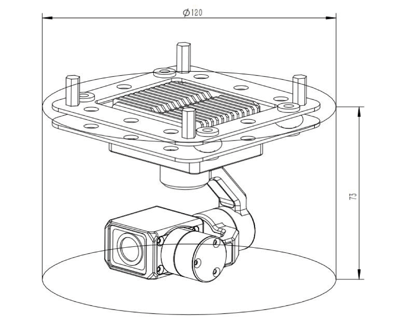 4K Dual väljund 120G mini -GIMBAL -kaamera